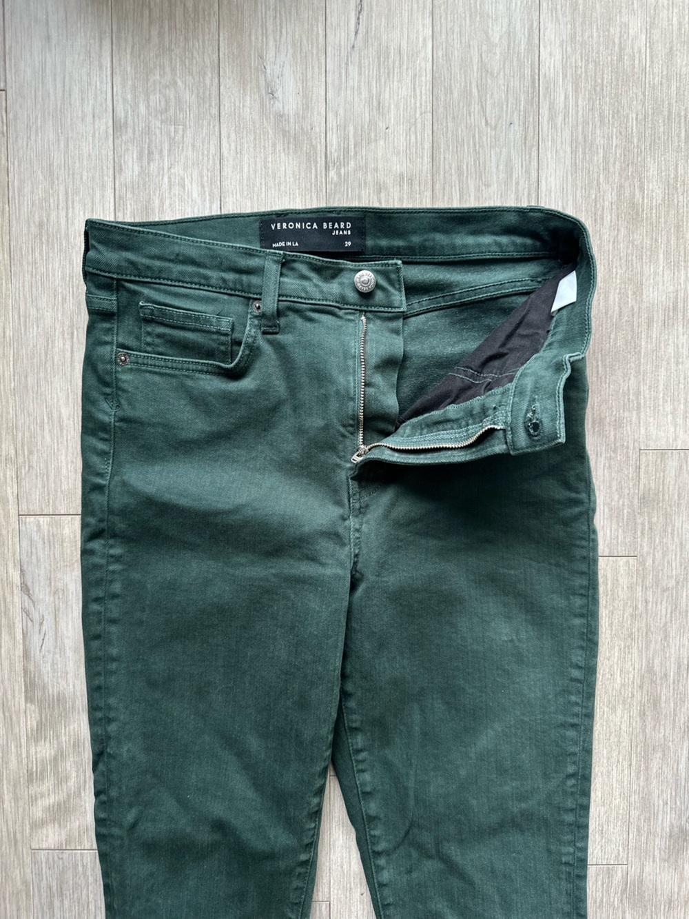 Veronica Beard Debbie High Rise Dark Green Skinny Jeans Size 29 - Picture 8 of 12
